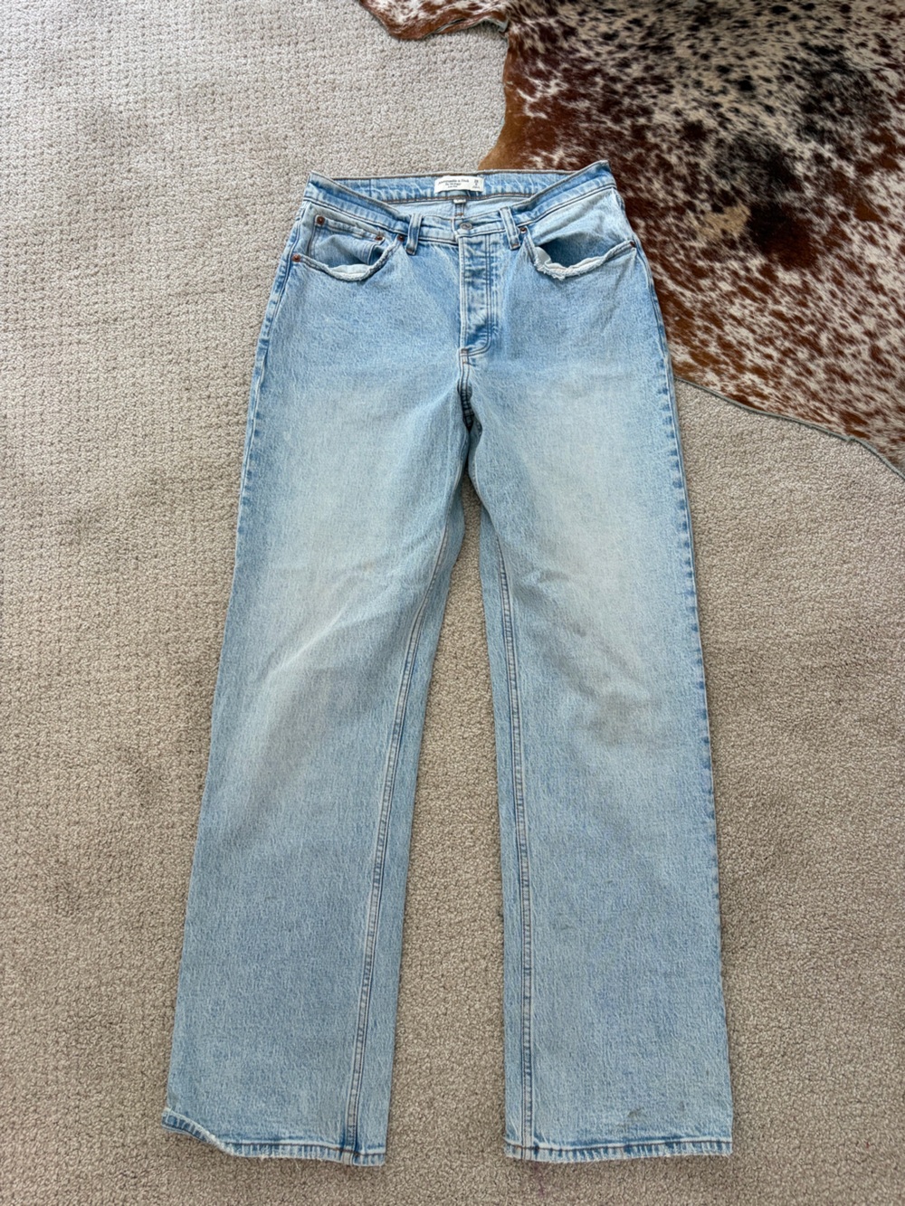 Abercrombie & Fitch Light Wash Straight Leg Jeans